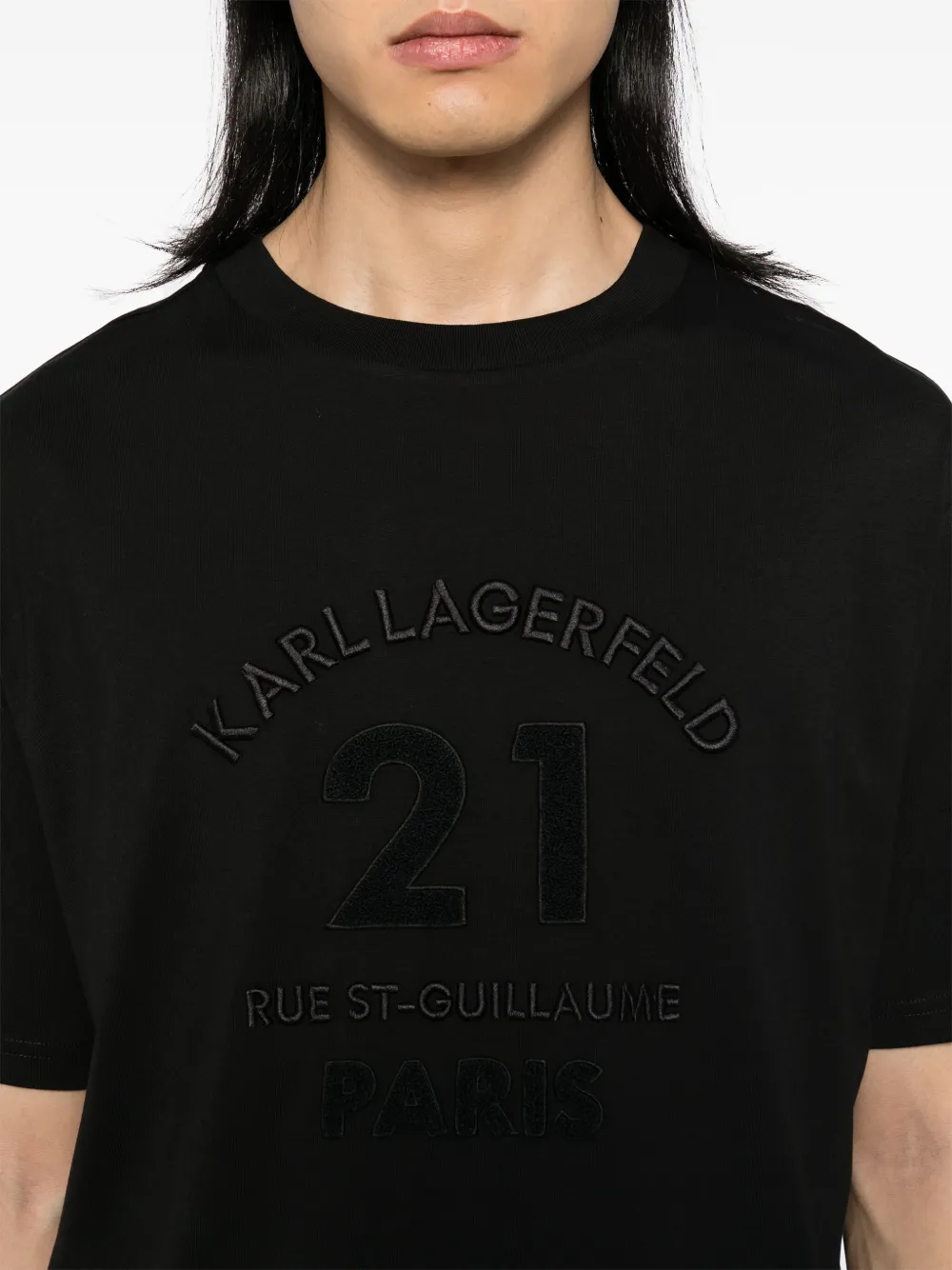 Karl Lagerfeld T-shirt met logopatch Zwart