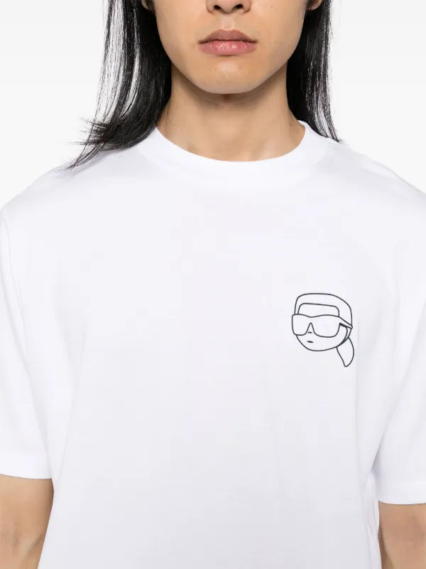 Karl Lagerfeld Ikonik Outline organic-cotton T-shirt | White
