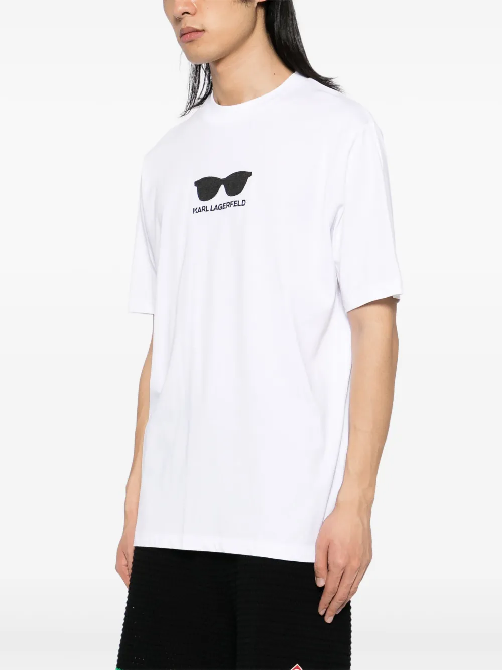 Karl Lagerfeld T-shirt met geborduurde zonnebril Wit