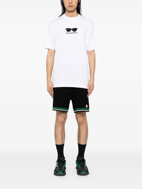 Karl Lagerfeld sunglasses-embroidered T-shirt | White