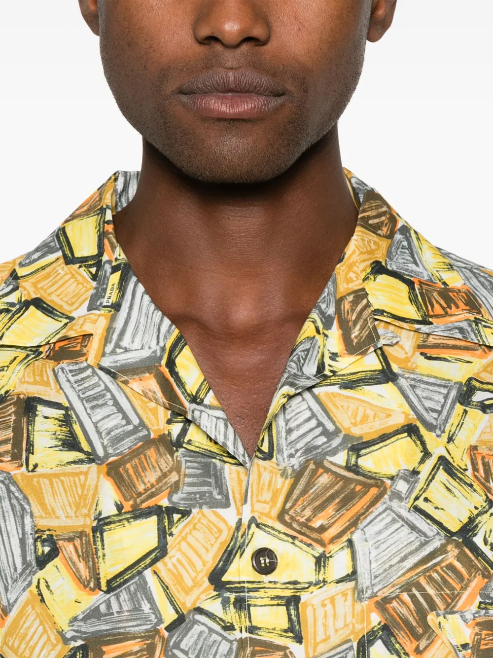 Prada T-shirt met print Geel