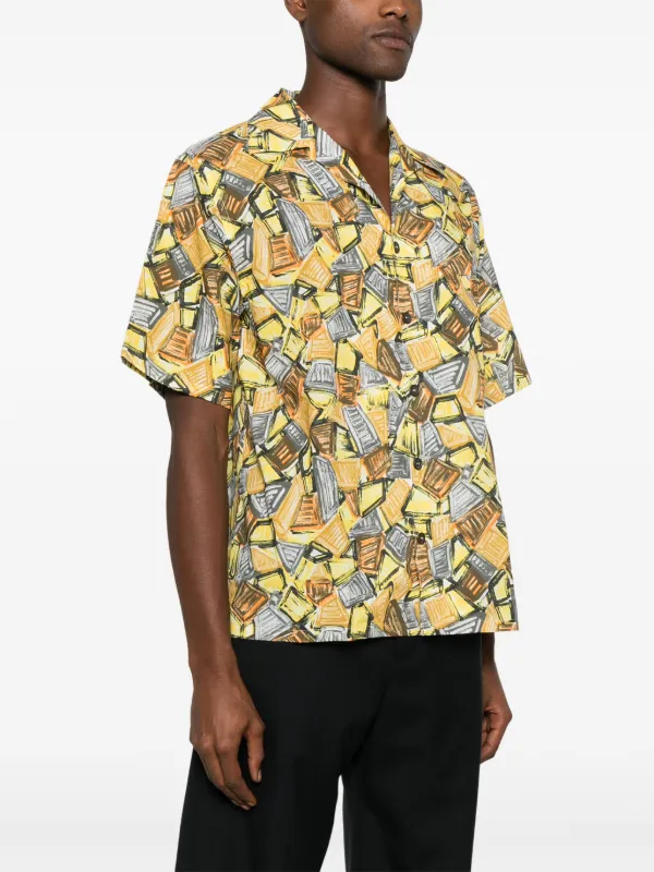 Prada illustration-print Shirt | Yellow | FARFETCH GR