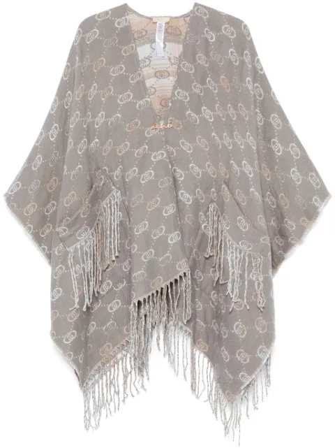LIU JO jacquard-logo poncho