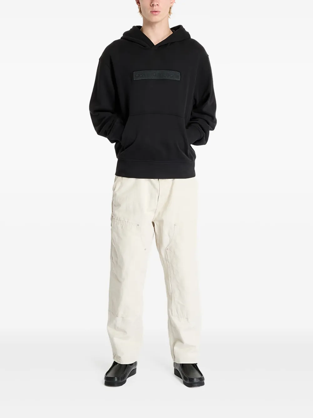 Calvin Klein Jeans logo-embroidered hoodie | Hoodies | Image 2