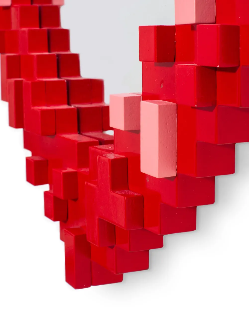 Seletti Heart Pixel Mirror In Red