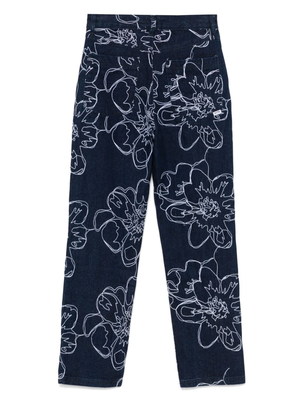 Shop Arte Flower Stitch Jeans In Blue