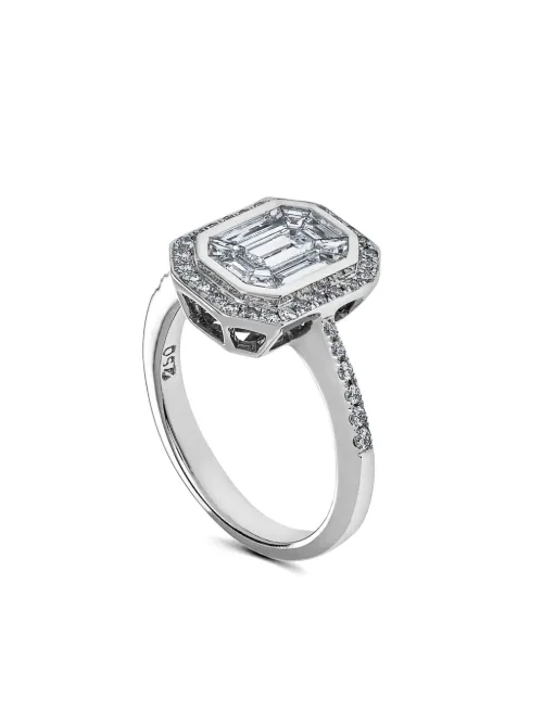 Bague en or blanc 18ct pavée de diamants - Jewels Aficionado - Modalova