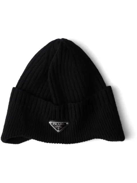 Prada Beanie mit emailliertem Logo