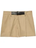 Prada belted twill shorts - Neutrals