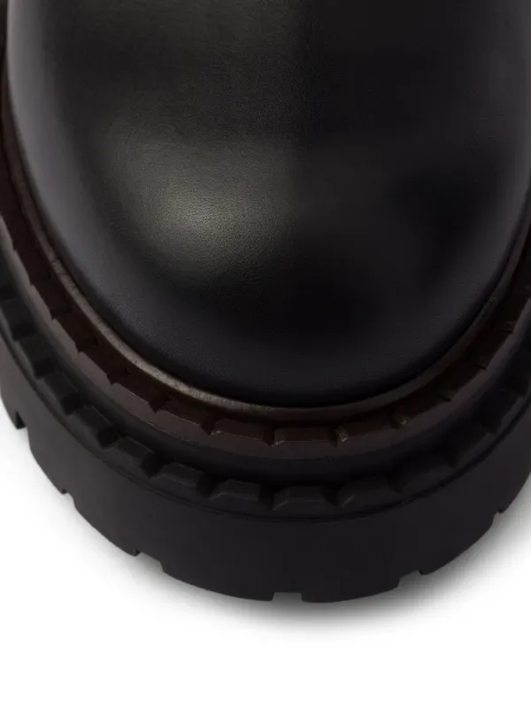 Prada Shearling Leather Boots | Brown | FARFETCH