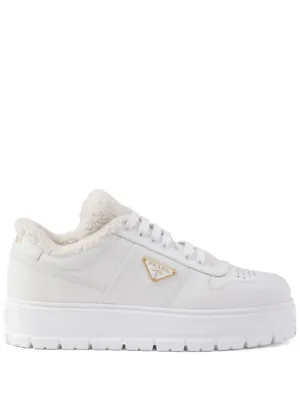 Prada レザースニーカー | ホワイト | FARFETCH JP