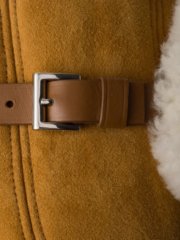 Prada Suede Shearling Trapper Hat | Brown | FARFETCH