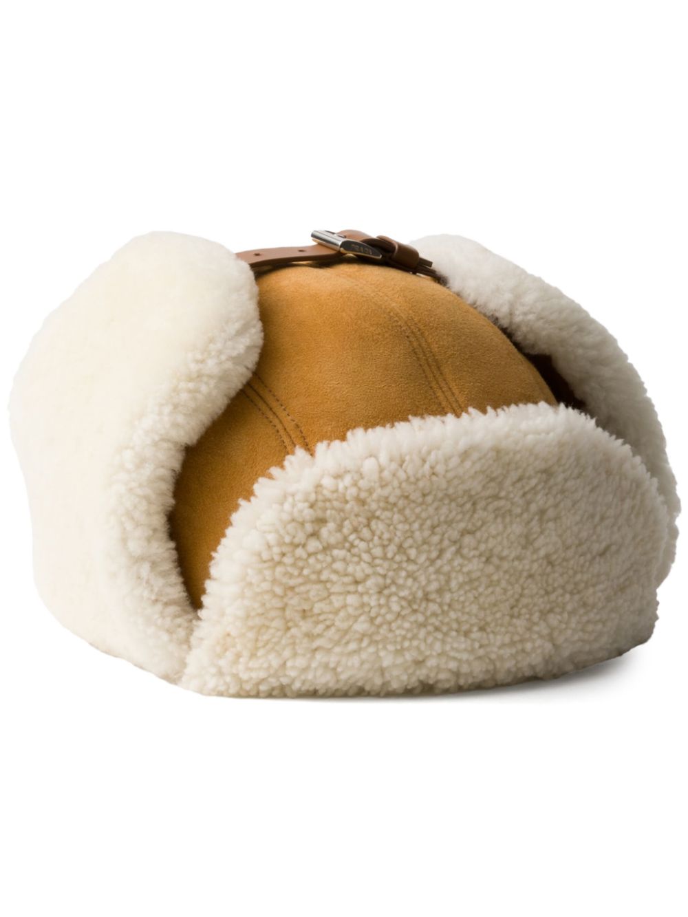 suede shearling trapper hat