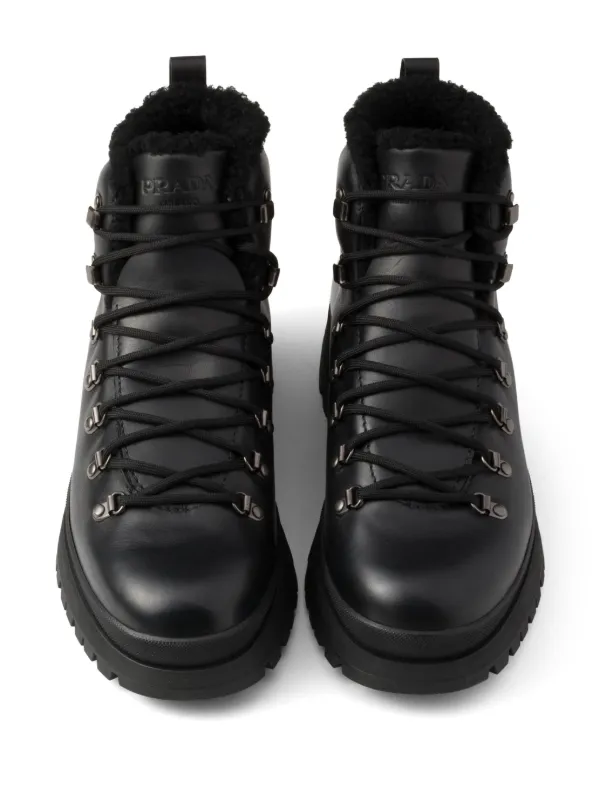 Prada Brixxen レザーブーツ | ブラック | FARFETCH JP