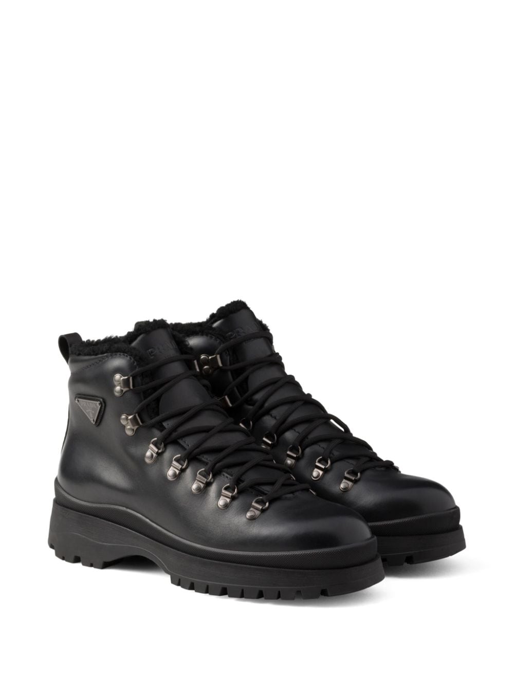 Prada Brixxen leather boots - Zwart