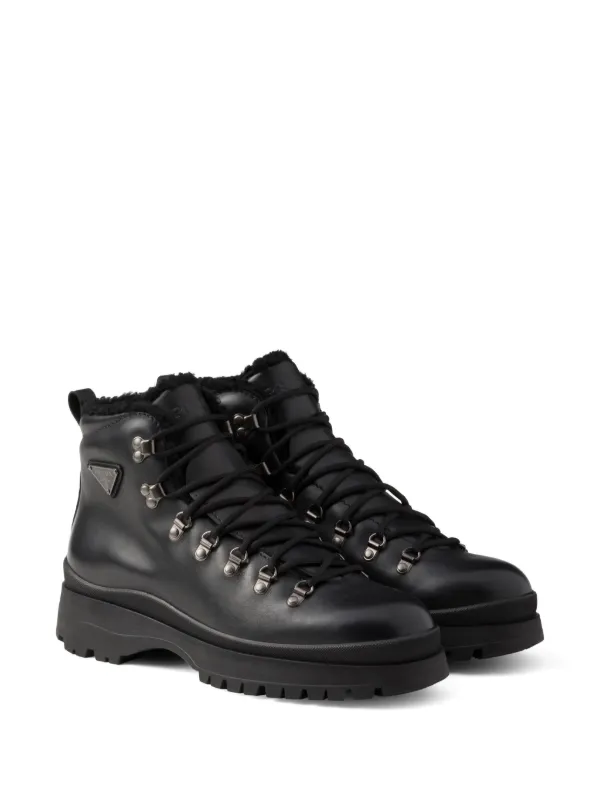 Prada Brixxen レザーブーツ | ブラック | FARFETCH JP