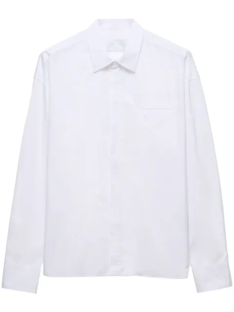 Prada triangle-logo cotton shirt