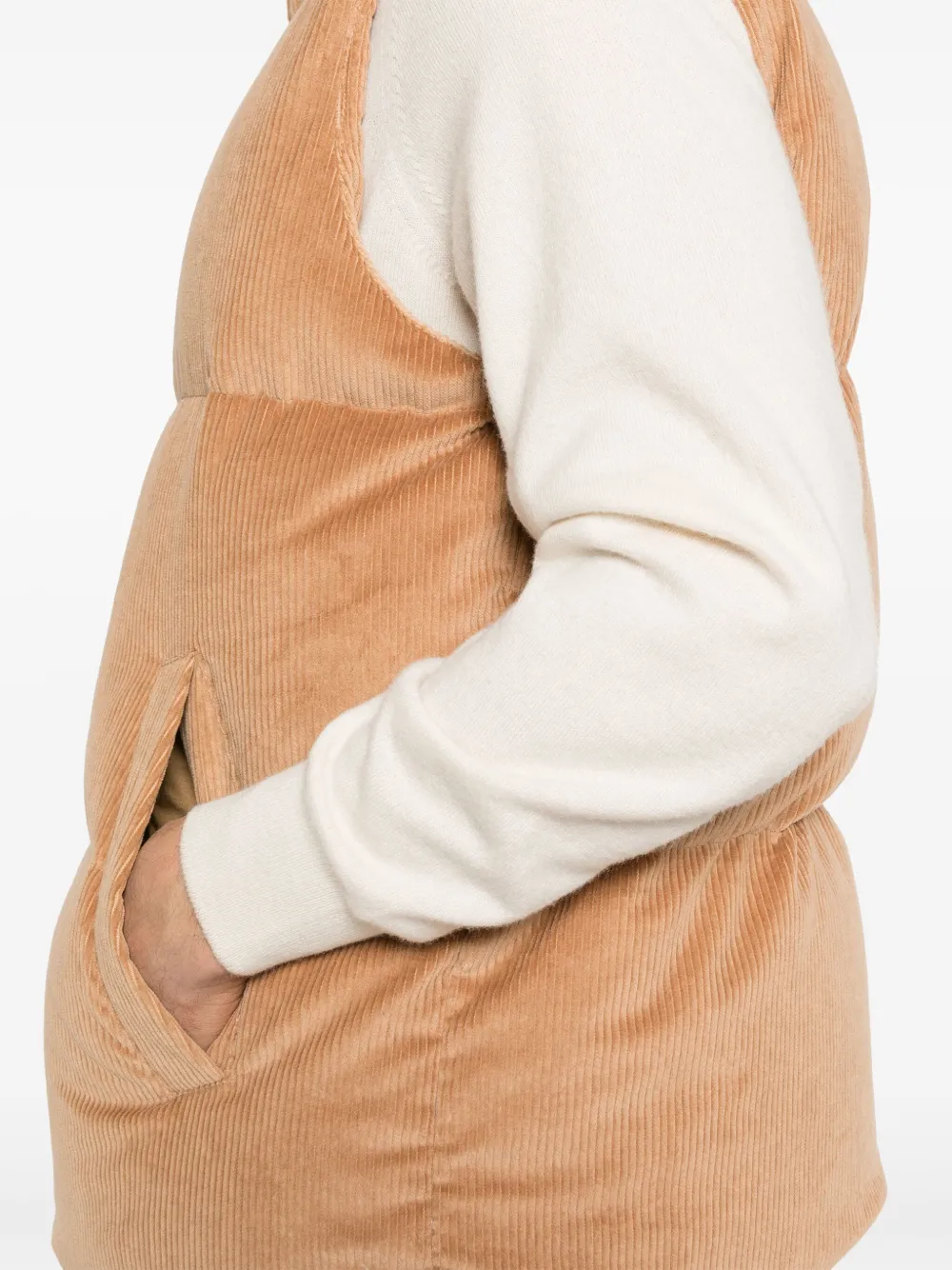 Herno Ribfluwelen gilet Bruin