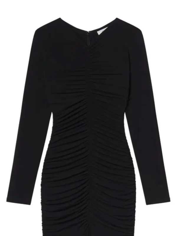 all black met gala dress A.L.C. Luna Dress Cocoa/Black