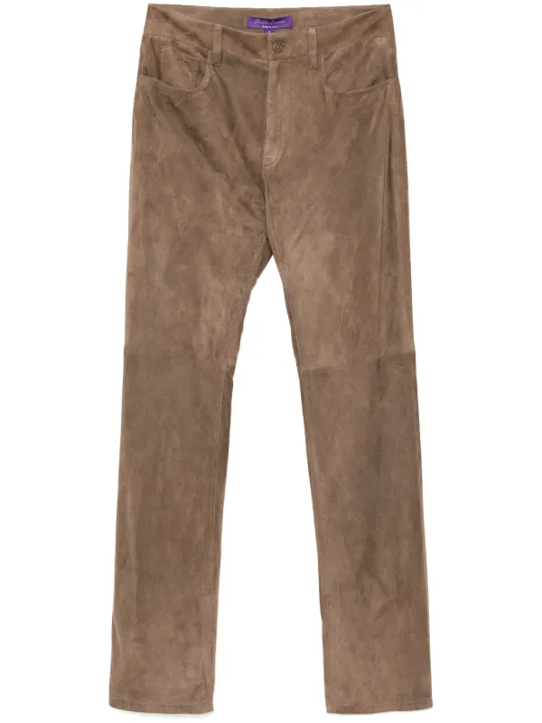 Ralph Lauren Collection Suede Trousers in Brown