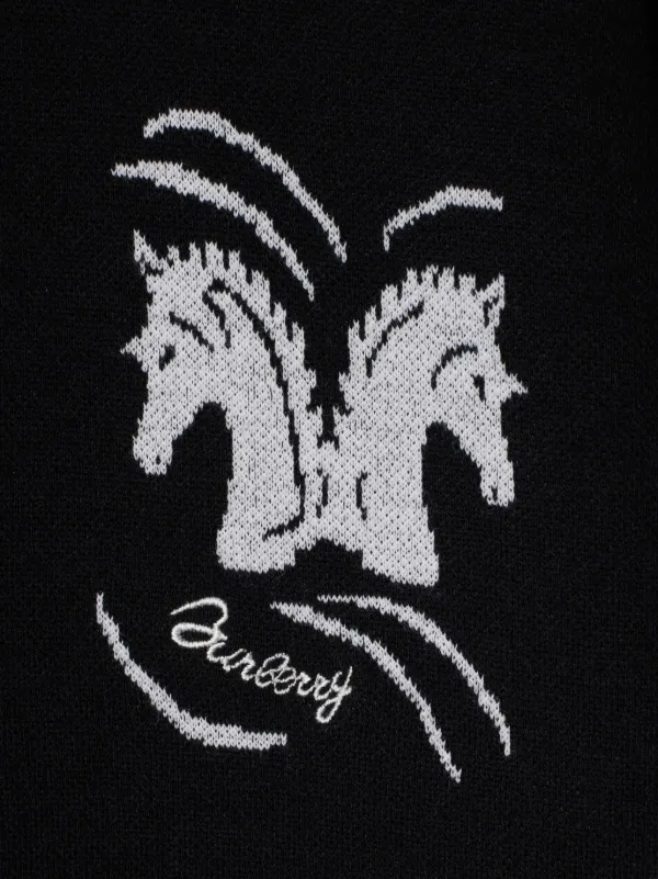 Burberry Suéter Mirrored Horse De Tricô | Preto | FARFETCH BR