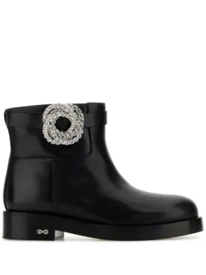 ショートブーツ・ブーティ MACH & MACH Black leather Galaxy ankle boots FARFETCH - The Global Destination For Modern Luxury