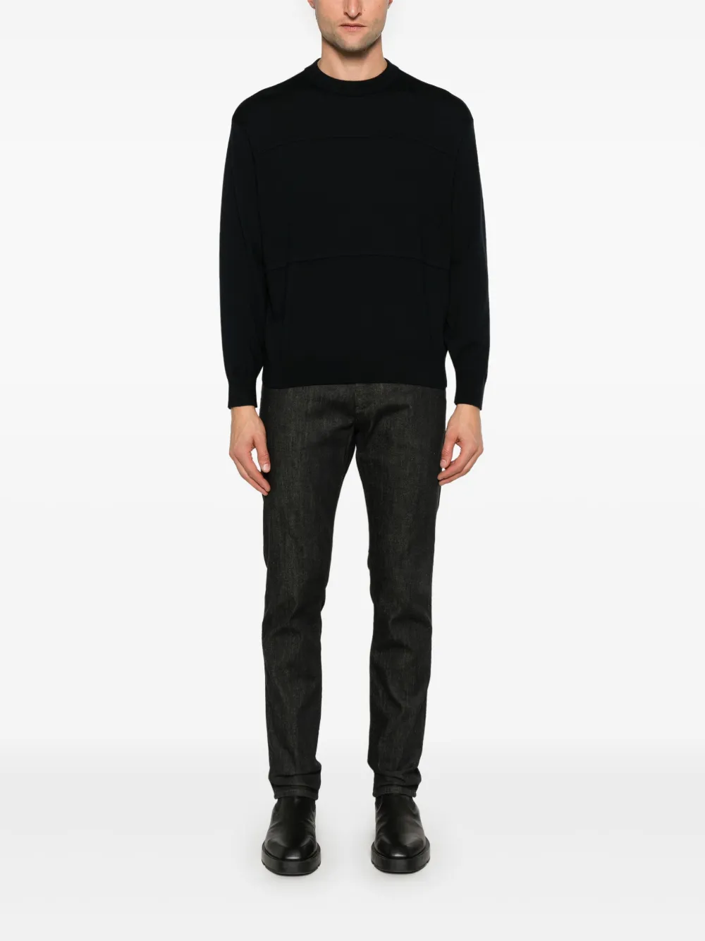Emporio Armani panelled sweater - Blauw