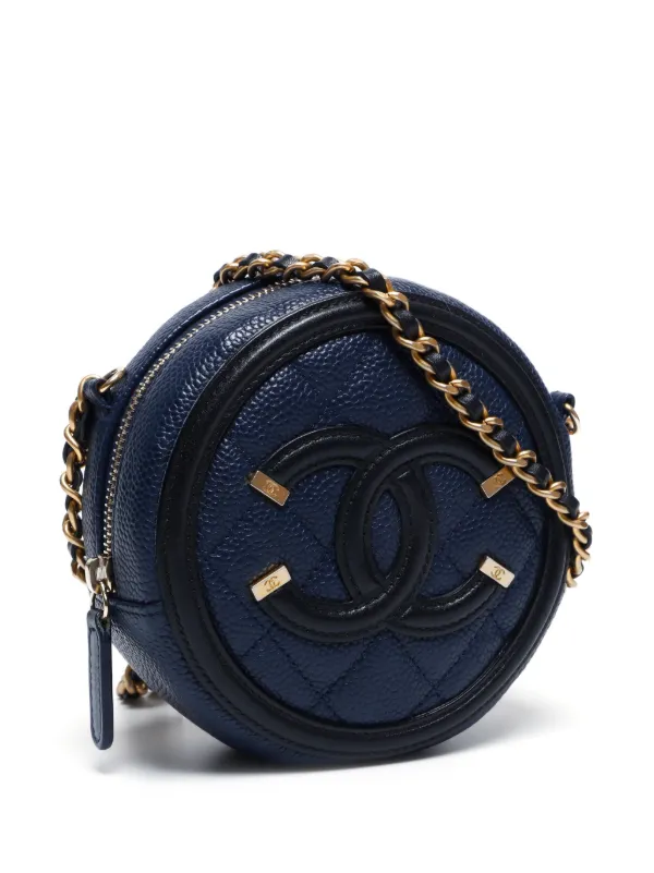 CHANEL Pre Owned 2018 2019 Mini Filigree Shoulder Bag Blue FARFETCH AO
