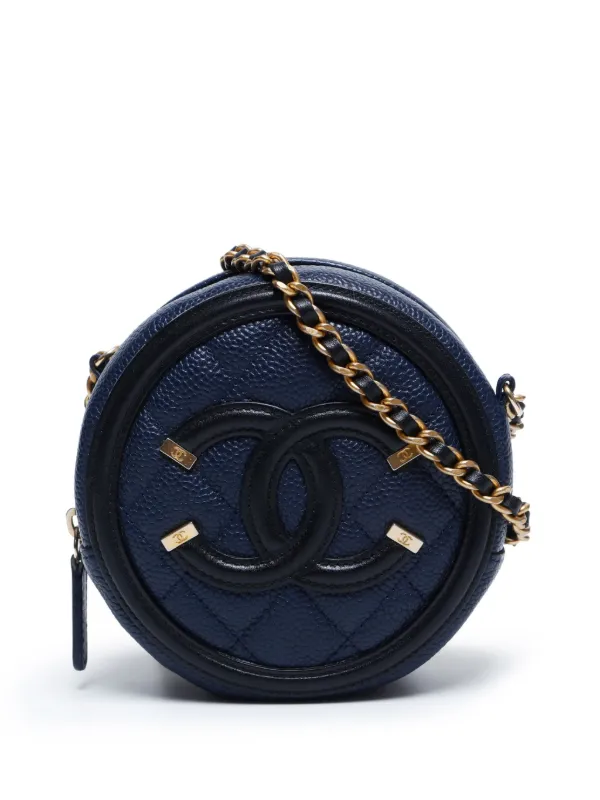 CHANEL Pre Owned 2018 2019 Mini Filigree Shoulder Bag Blue FARFETCH IE