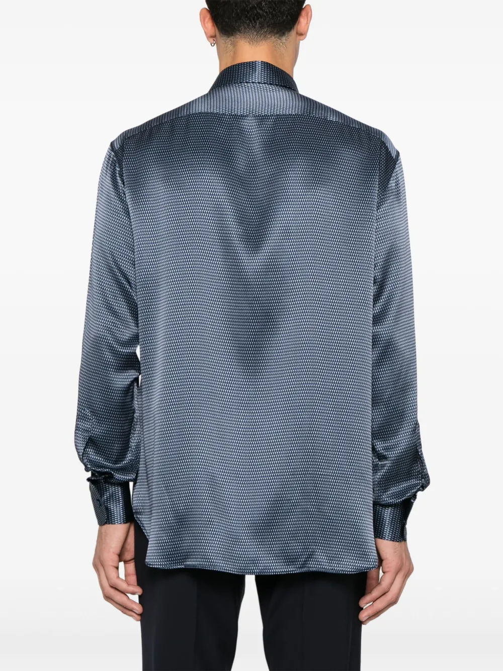 Brioni Overhemd met geometrisch patroon Blauw