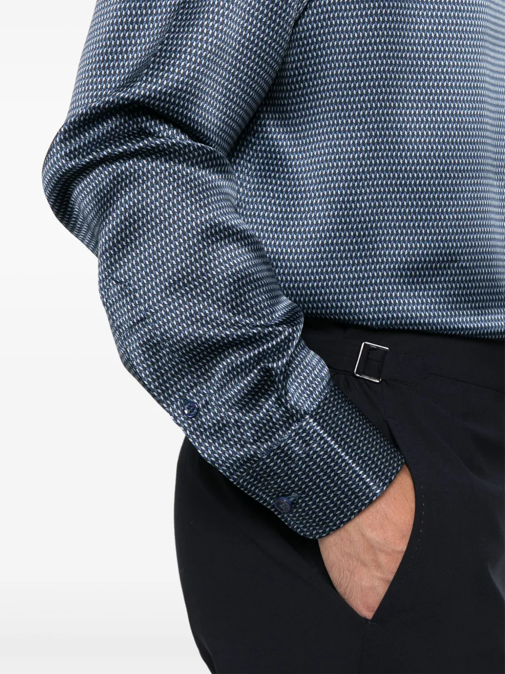 Brioni Overhemd met geometrisch patroon Blauw