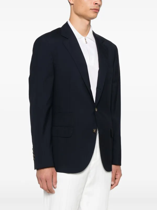 Brunello Cucinelli single-breasted Blazer | Blue | FARFETCH BH