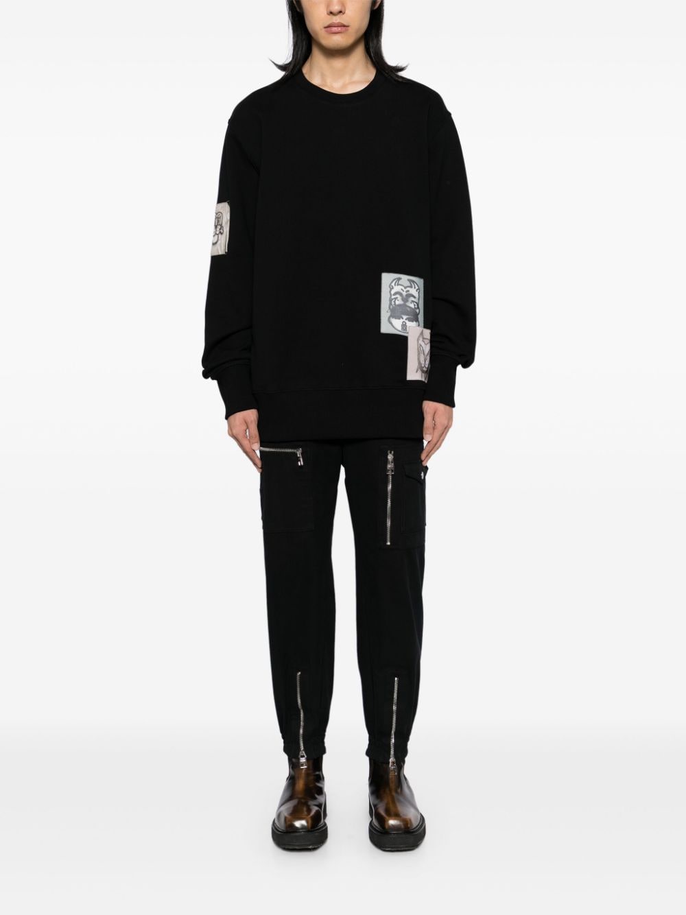 Shop Givenchy Patchwork Hoodie In Black