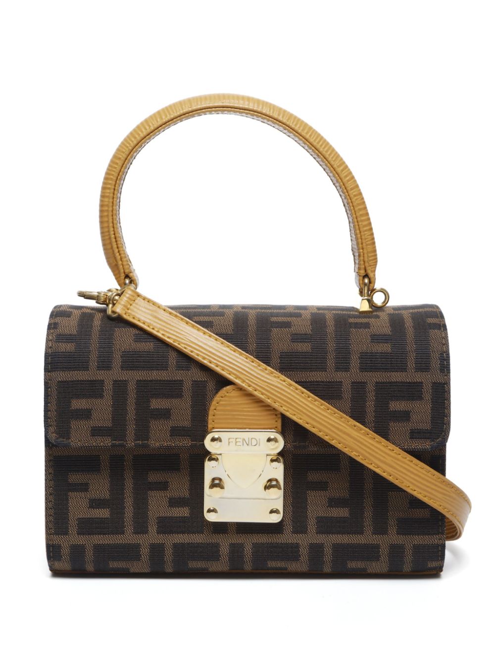 Pre-owned Fendi Zucca Two-way Handbag In Brown