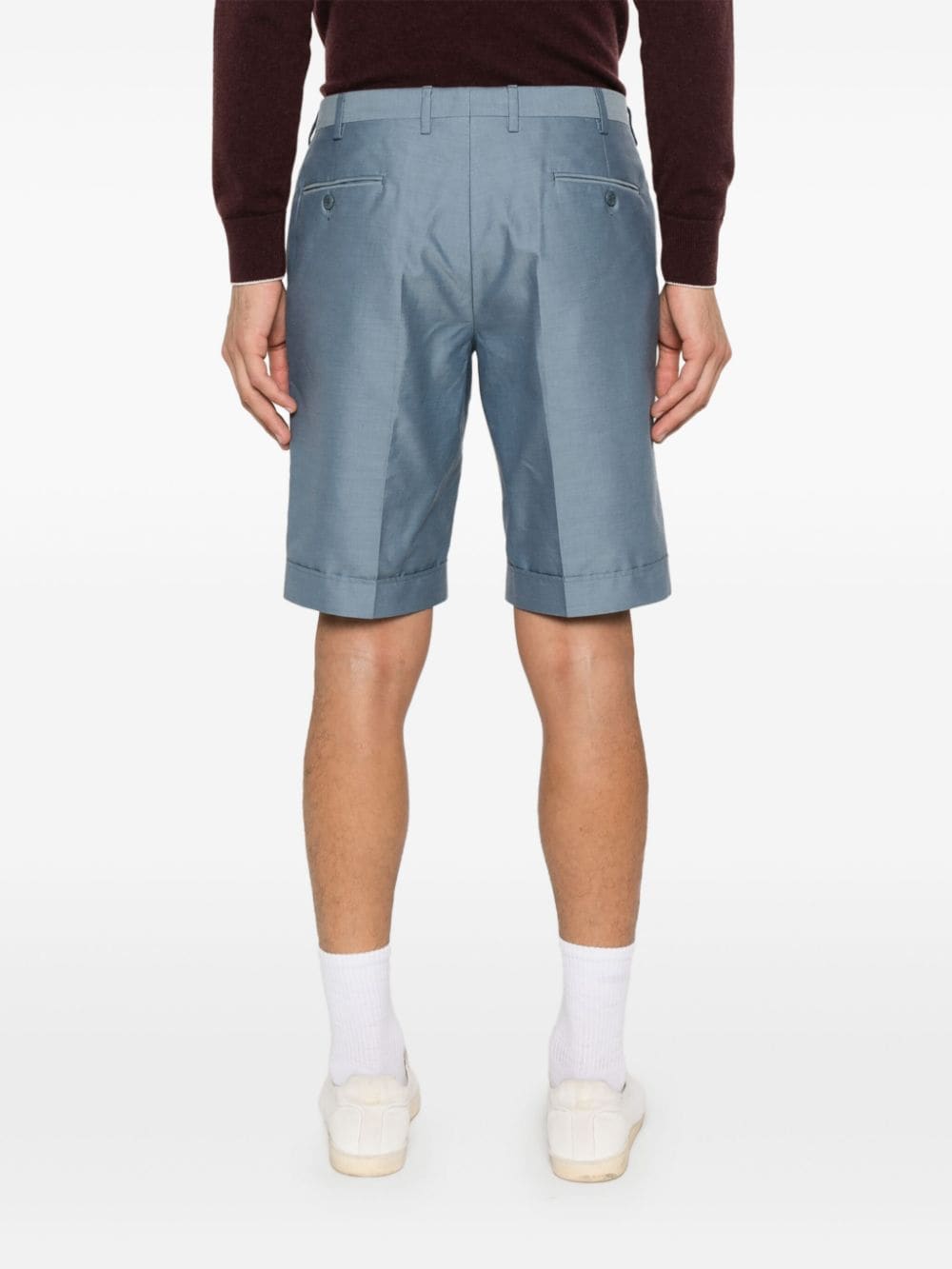 Shop Brioni Cotton Bermuda Shorts In Blue