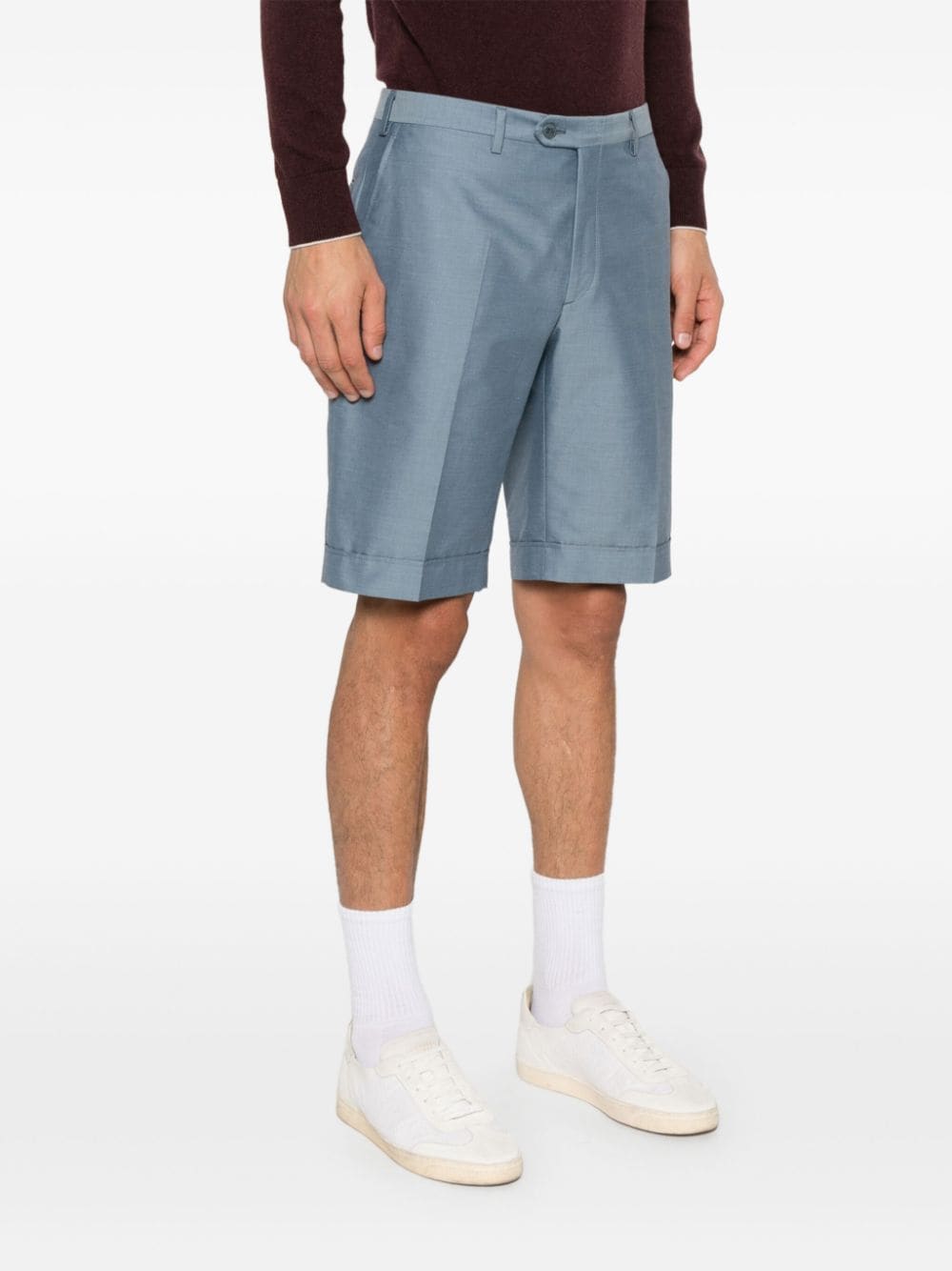 Shop Brioni Cotton Bermuda Shorts In Blue