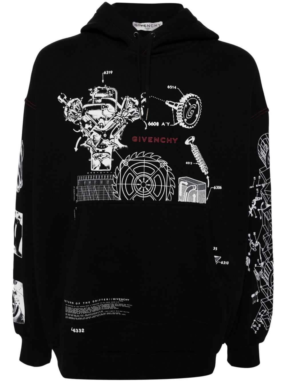 Shop Givenchy Graphic-print Hoodie In Black