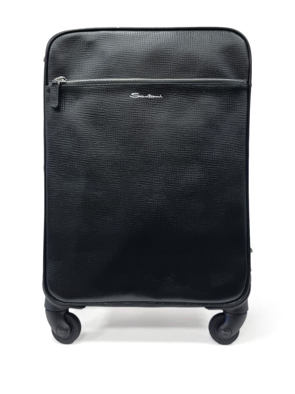 Shop Santoni Leather Travel Bag In Black