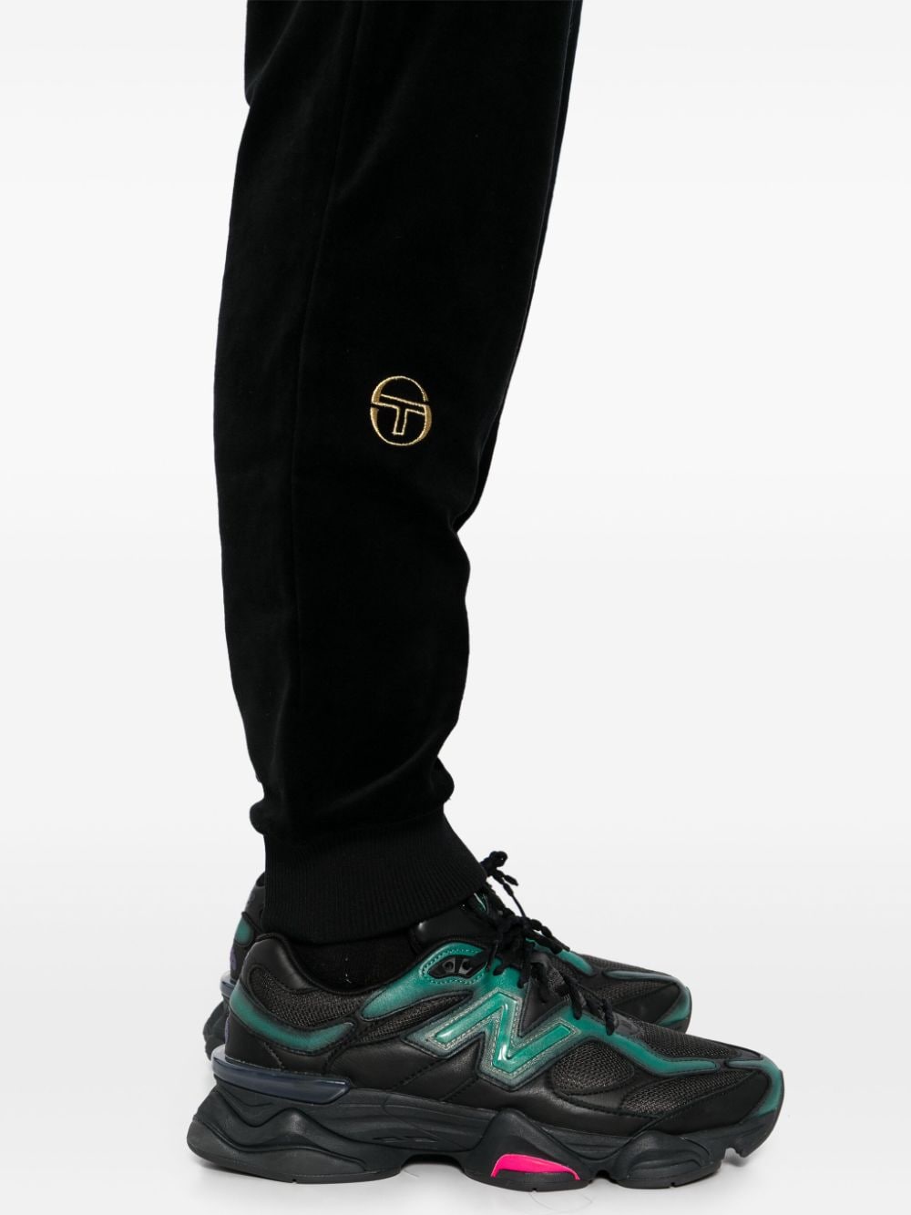 Shop Sergio Tacchini Velvet Track Pants In Black