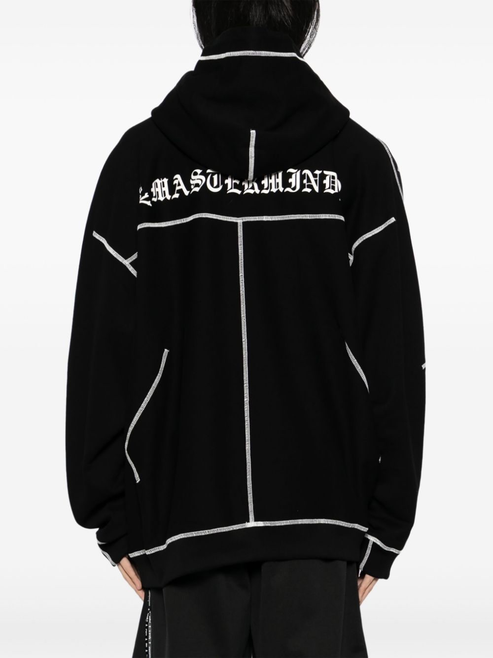 Shop Mastermind Japan Whipstitch-detailed Hoodie In Black