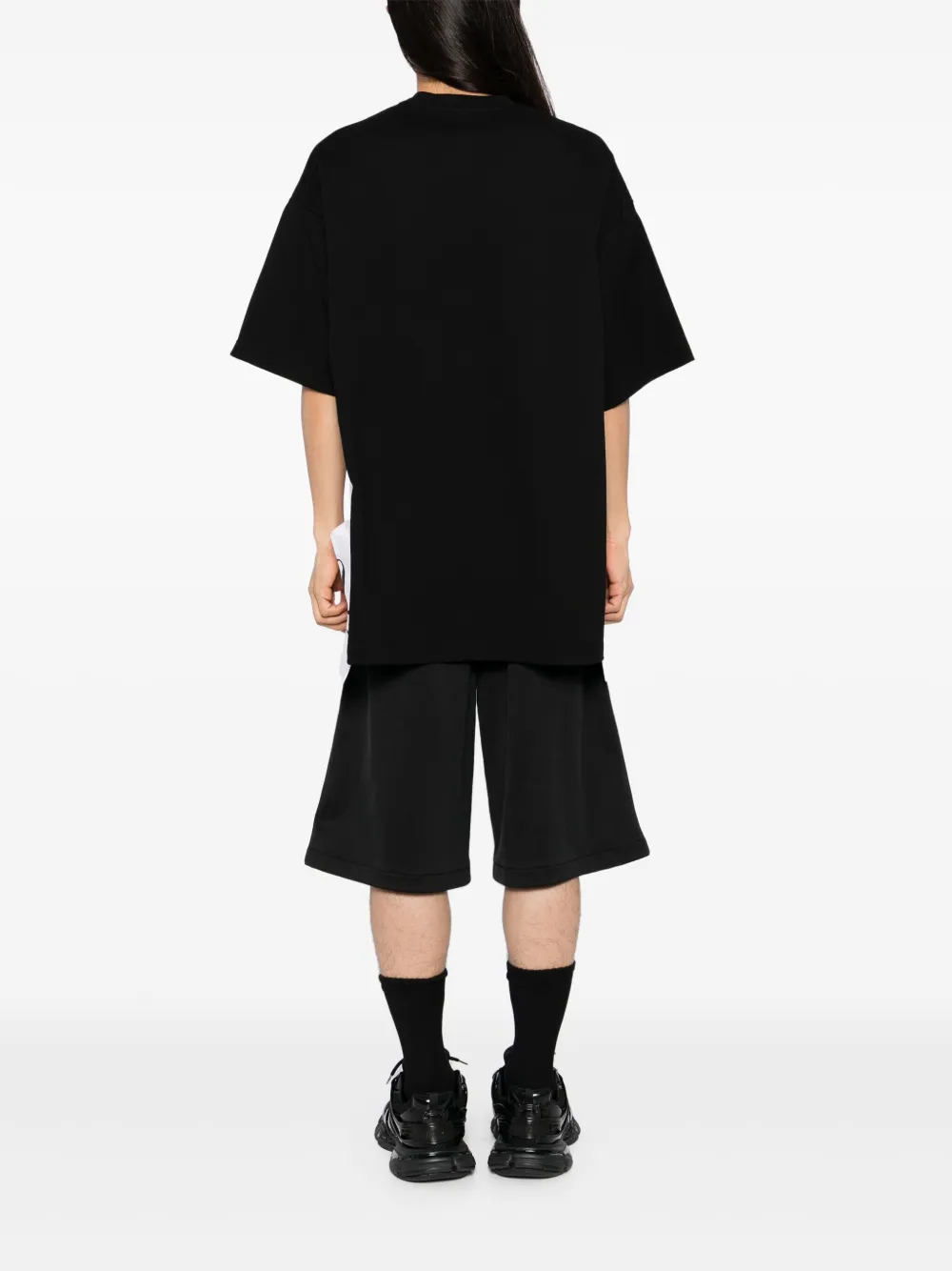 Mastermind World T-shirt met patchwork Zwart