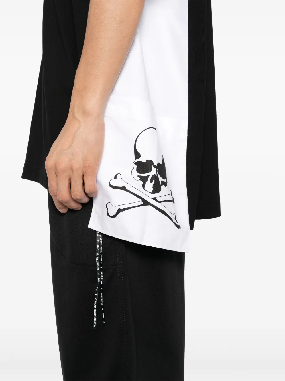 Mastermind World T-shirt met patchwork Zwart