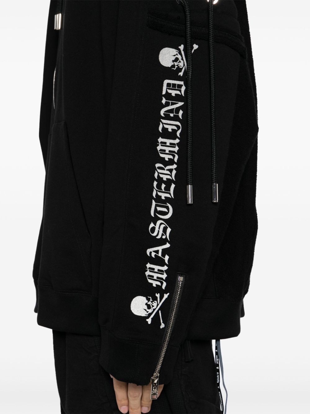 Shop Mastermind Japan Patchwork-design Hooded Jacket In Black