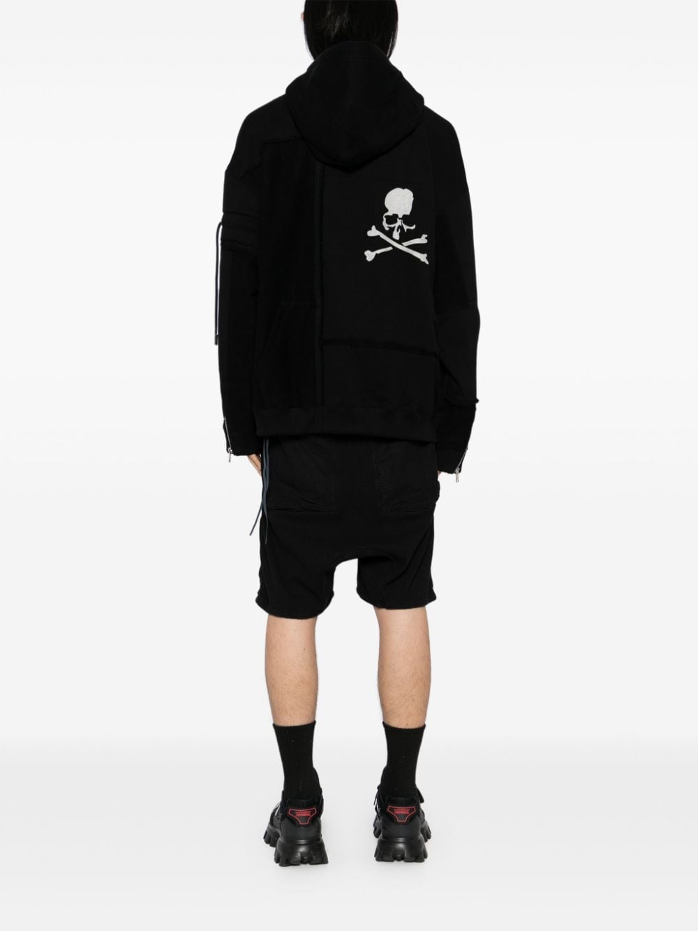 Shop Mastermind Japan Patchwork-design Hooded Jacket In Black