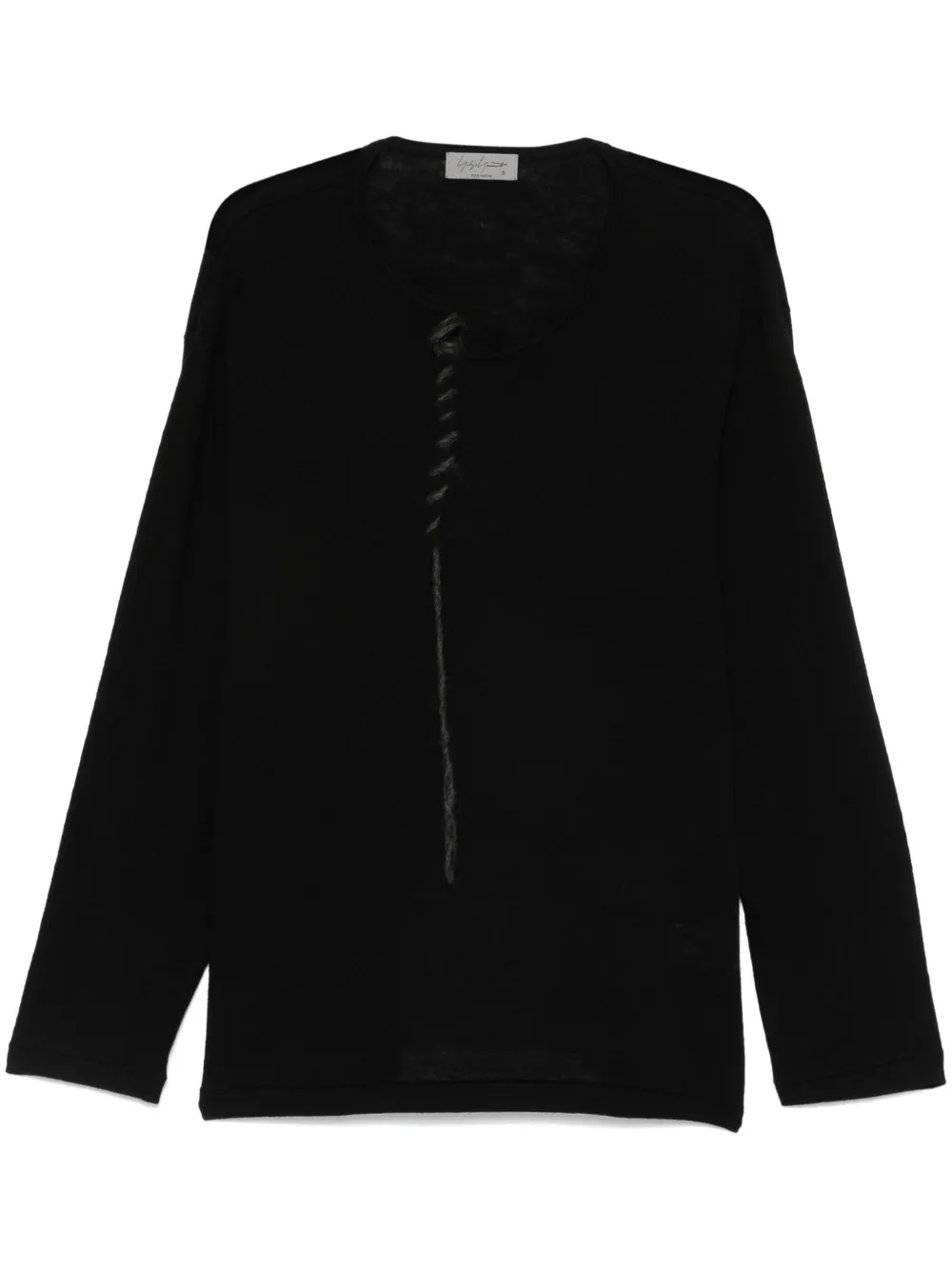 Yohji Yamamoto Wollen T-shirt Zwart