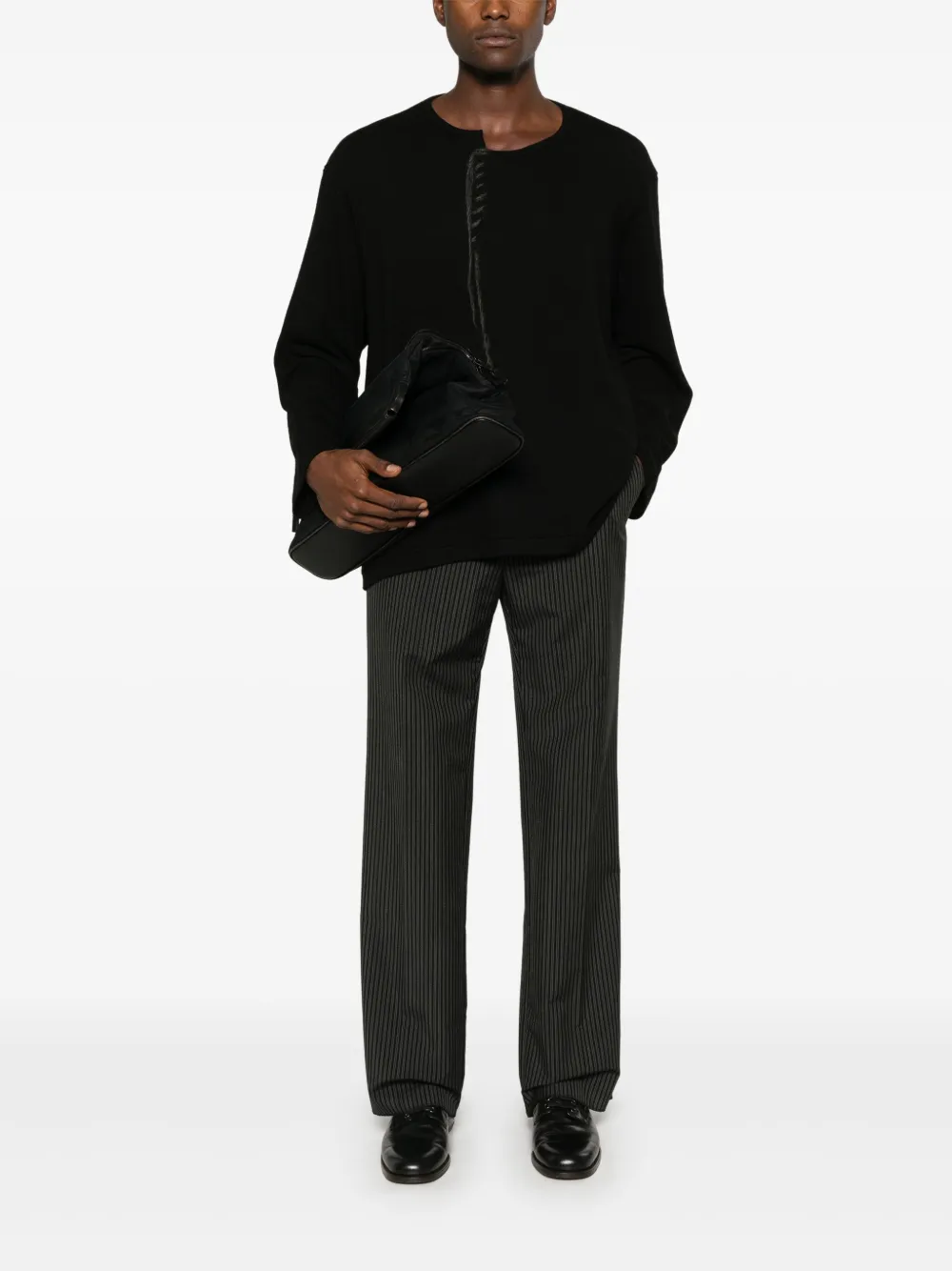 Yohji Yamamoto wool T-shirt - Zwart