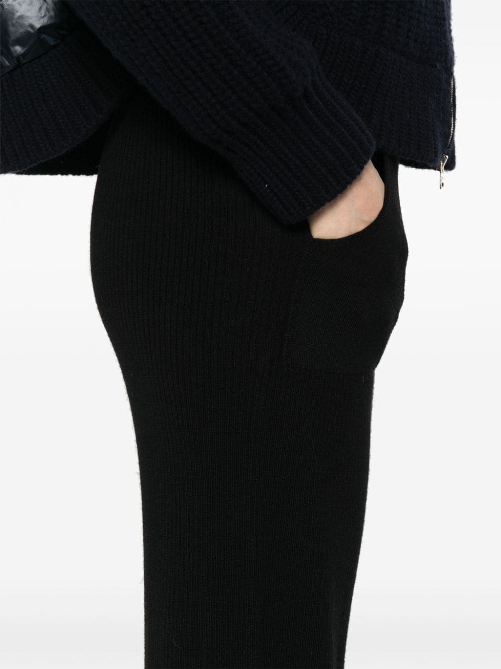 Shop Herno Flared Trousers In Black