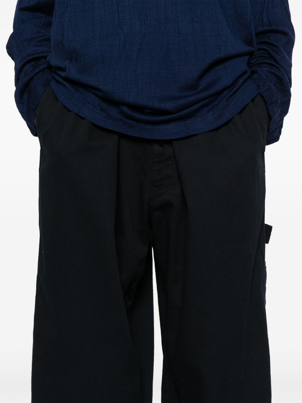 Shop Yohji Yamamoto G-3 Trousers In Blue