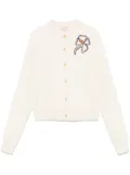 Lanvin logo-patch cardigan - White
