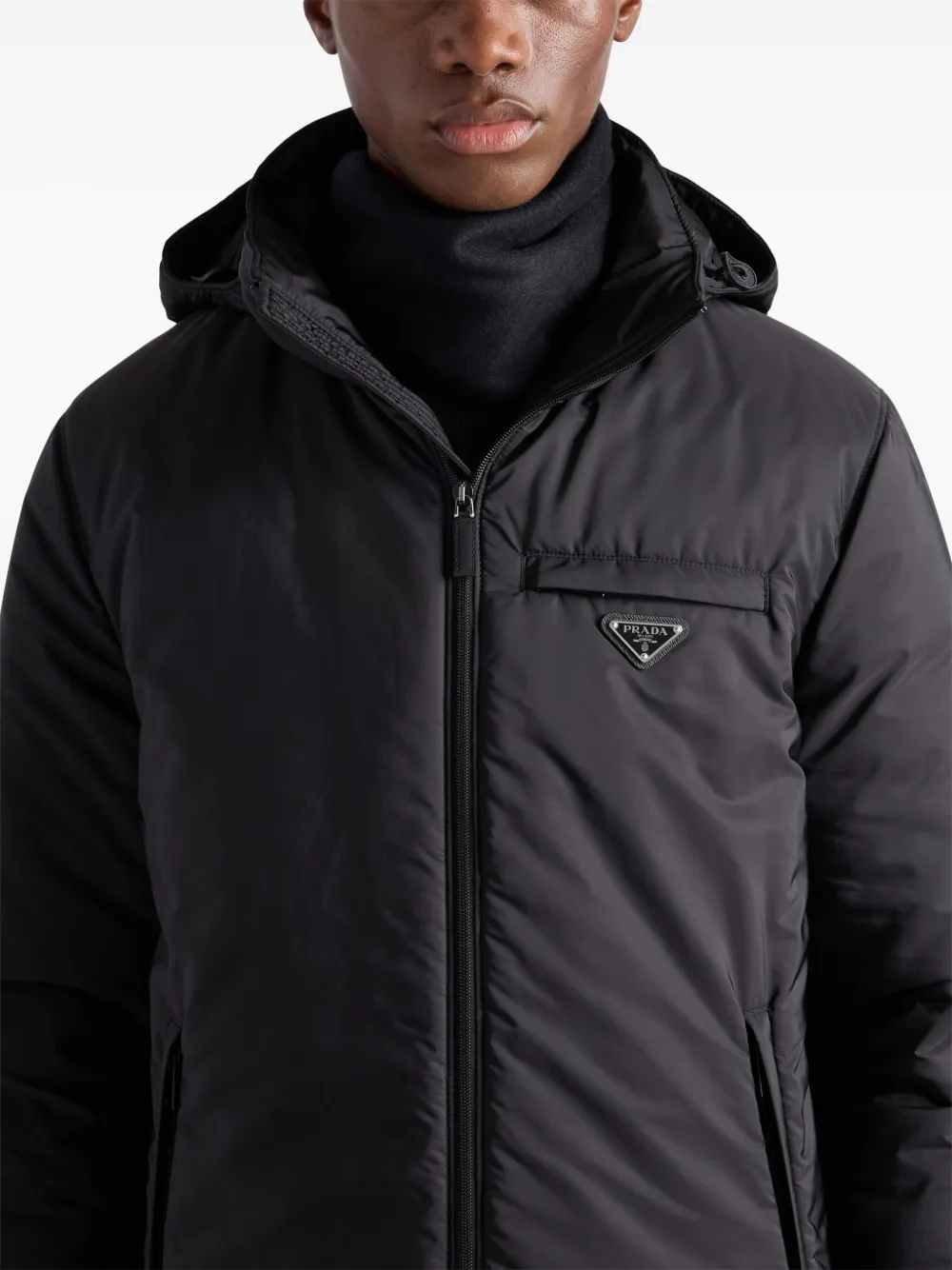 Prada Re-Nylon donsjack Zwart
